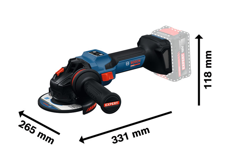 BOSCH EXPERT Akku-Winkelschleifer EXWS18V-15S, 2 x EXBA18V-80 BOSCH EXPERT Akku-Winkelschleifer EXWS18V-15S, 2 x EXBA18V-80