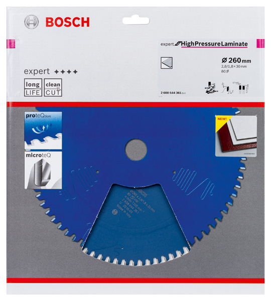 BOSCH Expert for High Pressure Laminate Kreissägeblatt 260x30-80