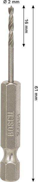 BOSCH PRO Wood HSS-Holzspiralbohrer, 2x16x61 mm