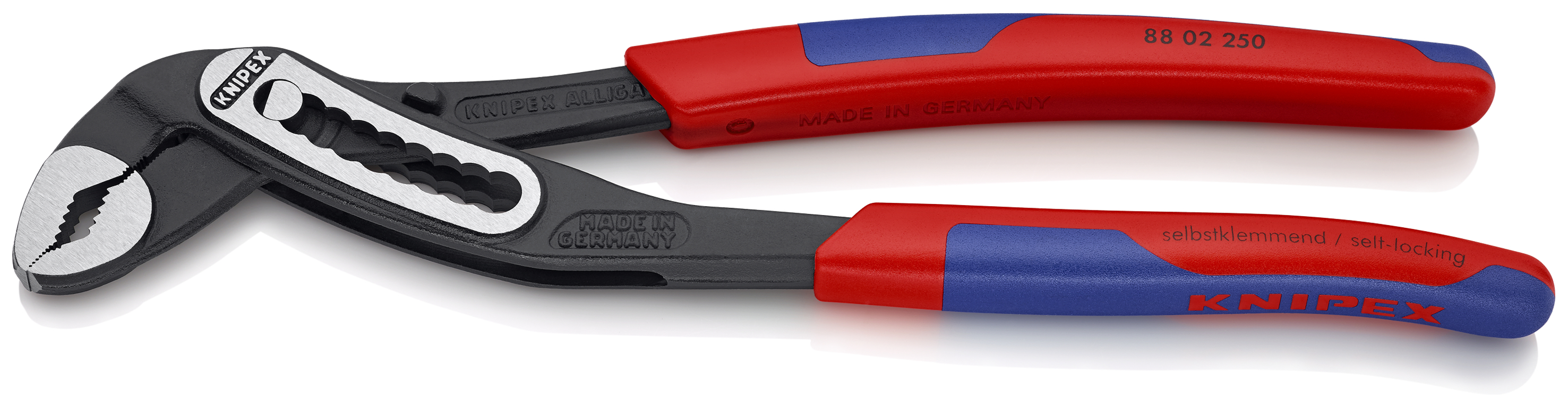KNIPEX KNIPEX 88 02 250 Alligator® Wasserpumpenzange 250 mm schwarz atramentiert mit schlanken Mehrkomponenten-Hüllen poliert KNIPEX KNIPEX 88 02 250 Alligator® Wasserpumpenzange 250 mm schwarz atramentiert mit schlanken Mehrkomponenten-Hüllen poliert