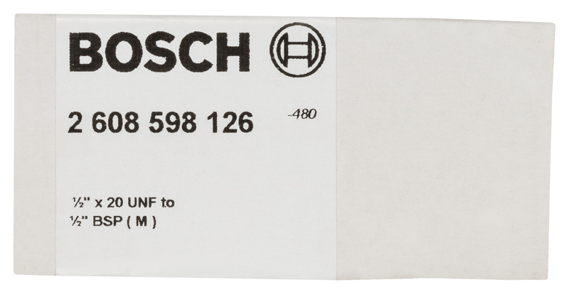 BOSCH Adapter für Diamantbohrkronen. Maschinenseite 1/2 Zoll, Kronenseite G 1/2 Zoll BOSCH Adapter für Diamantbohrkronen. Maschinenseite 1/2 Zoll, Kronenseite G 1/2 Zoll