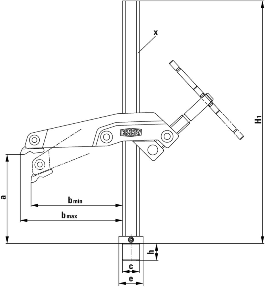 BESSEY Spannelement mit Greifarm TW28GRS BESSEY Spannelement mit Greifarm TW28GRS