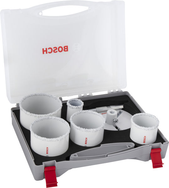 BOSCH Brick and Soft Tile Lochsägen-Set mit Aufsteckhalter, 33; 53; 67; 73; 83 x 60 mm BOSCH Brick and Soft Tile Lochsägen-Set mit Aufsteckhalter, 33; 53; 67; 73; 83 x 60 mm