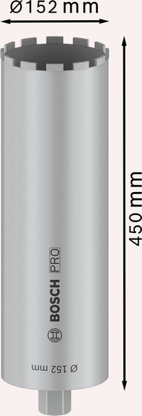 BOSCH PRO Nassbohrkrone, 152 x 450 mm, G 1 1/4 Zoll UNC BOSCH PRO Nassbohrkrone, 152 x 450 mm, G 1 1/4 Zoll UNC