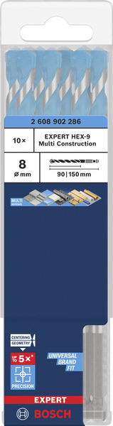 BOSCH EXPERT HEX-9 Multi Construction Bohrer, 8 x 90 x 150 mm BOSCH EXPERT HEX-9 Multi Construction Bohrer, 8 x 90 x 150 mm