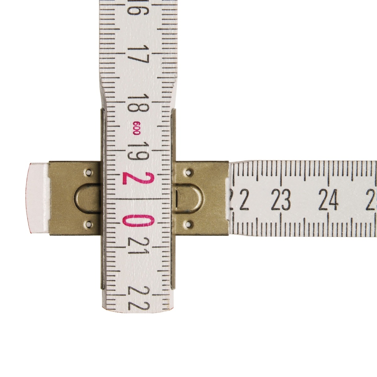 STABILA Zollstock Type 1607, 2 m, weiß, metrische Skala, hochwertiger Meterstab aus PEFC-zertifiziertem Holz, umschließende Gelenkplatten