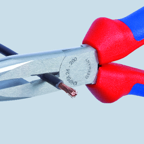 KNIPEX KNIPEX 26 13 200 Flachrundzange mit Schneide (Storchschnabelzange) 200 mm verchromt mit Kunststoff überzogen KNIPEX KNIPEX 26 13 200 Flachrundzange mit Schneide (Storchschnabelzange) 200 mm verchromt mit Kunststoff überzogen