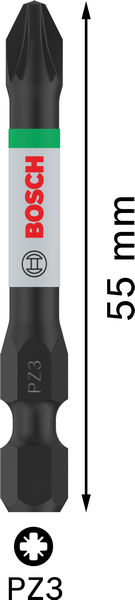 BOSCH PRO Pozidriv Impact Bit, PZ3, 55 mm, 2-tlg. BOSCH PRO Pozidriv Impact Bit, PZ3, 55 mm, 2-tlg.