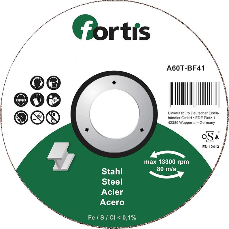FORTIS Trennscheibe Stahl Ø115x1,0mm FORTIS Trennscheibe Stahl Ø115x1,0mm