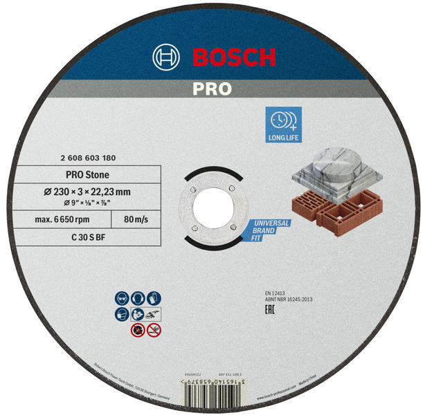 BOSCH Trennscheibe gerade Standard for Stone C 30 S BF, 230 mm, 3,0 mm