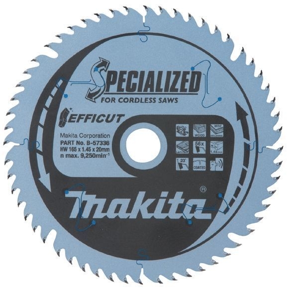 MAKITA HM-Sägeblatt Efficut 165 x 1,45/1,0 x 20 mm Z56 MAKITA HM-Sägeblatt Efficut 165 x 1,45/1,0 x 20 mm Z56