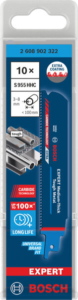 BOSCH EXPERT Medium-Thick Tough Metal S955HHC Säbelsägeblatt, 10-tlg.