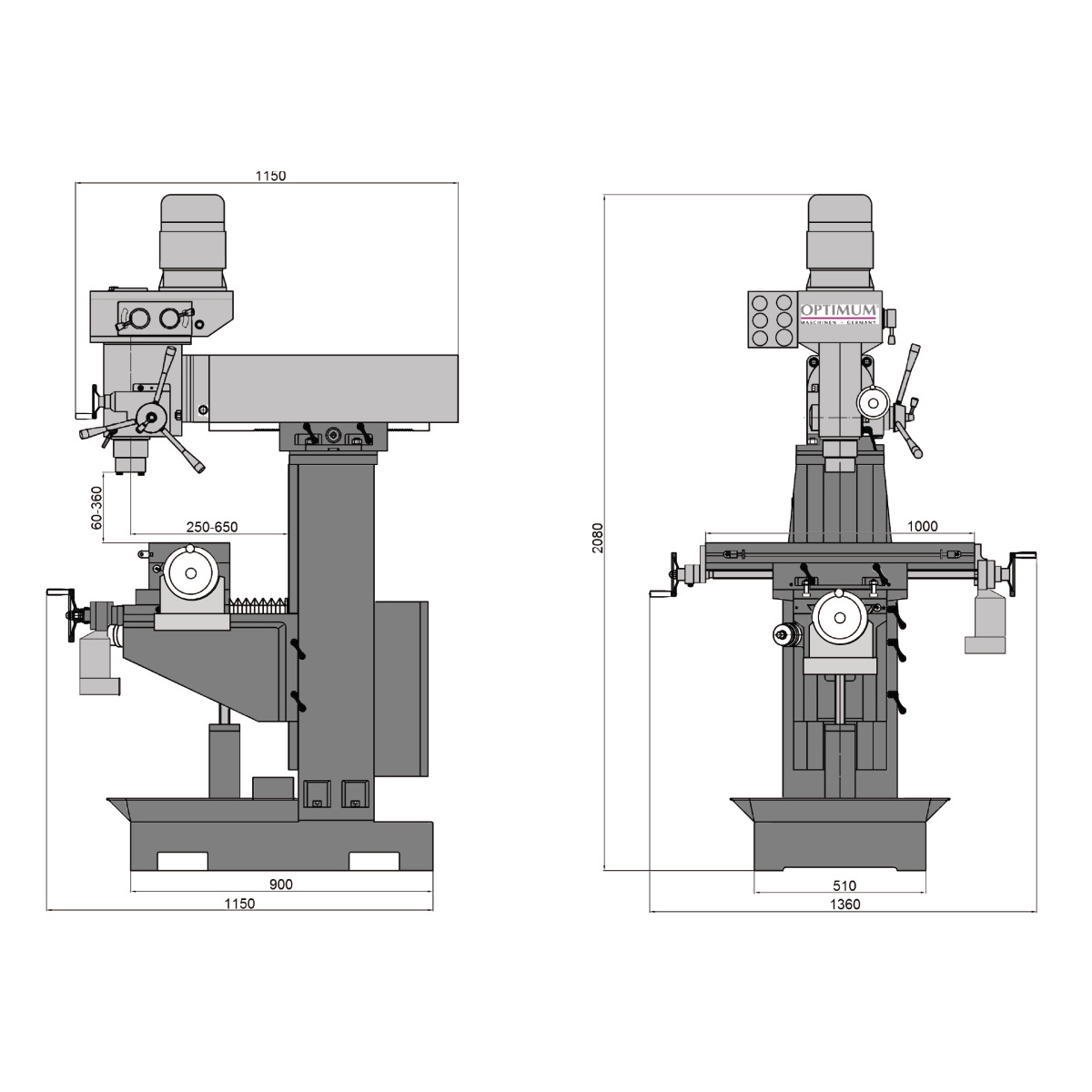 STÜRMER Bohr-Fräsmaschine Optimum OPTImill MT 50E