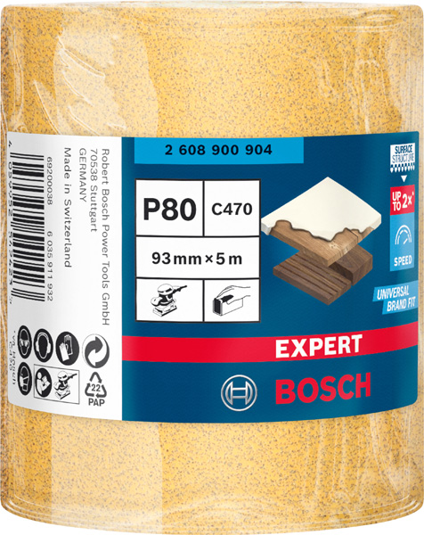 BOSCH EXPERT C470 Schleifband, 93mmx5m, K80, keine Löcher BOSCH EXPERT C470 Schleifband, 93mmx5m, K80, keine Löcher