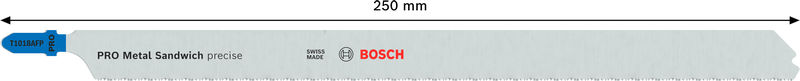 BOSCH PRO Metal Sandwich T1018AFP Stichsägeblatt, 250 mm, 5-tlg. BOSCH PRO Metal Sandwich T1018AFP Stichsägeblatt, 250 mm, 5-tlg.