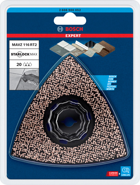 BOSCH EXPERT Sanding Plate MAVZ 116 RT2 Blatt für Multifunktionswerkzeuge, 116 mm
