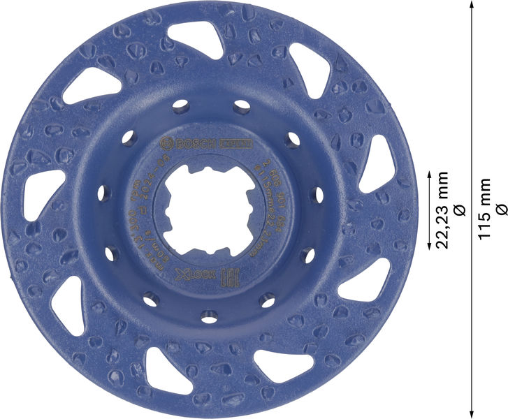 BOSCH EXPERT Multi Material Carbide-Topfscheibe grob, flach, X-LOCK, 115 mm, 22,23 mm