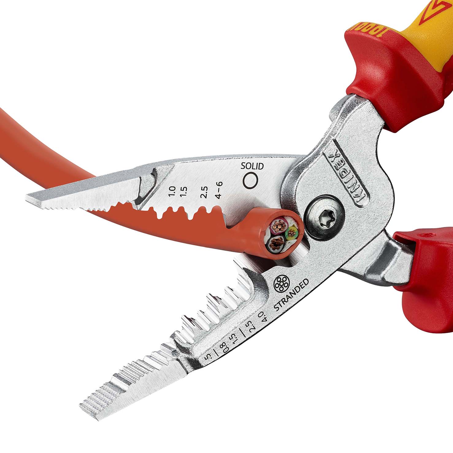 KNIPEX KNIPEX 13 76 200 ME Multifunktions-Elektrikerzange metrisches Modell 200 mm verchromt isoliert mit Mehrkomponenten-Hüllen, VDE-geprüft