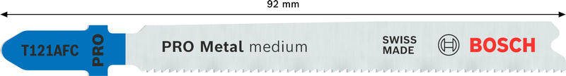 BOSCH PRO Metal medium T121AFC Stichsägeblatt, 92 mm, 25-tlg.