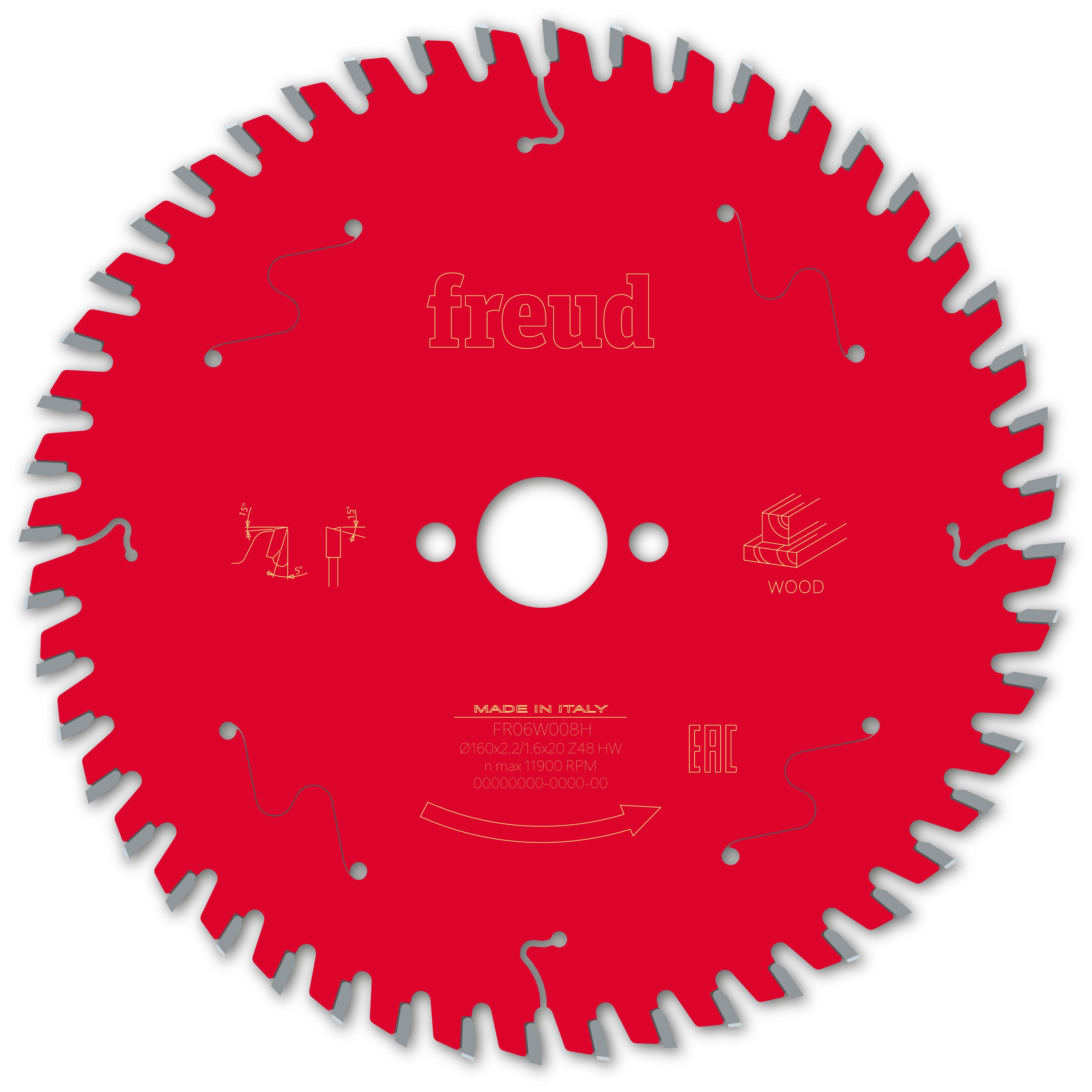 FREUD Kreissägeblatt für beschichtete Platten,168x20x1,8/1,2mm, Z58 FREUD Kreissägeblatt für beschichtete Platten,168x20x1,8/1,2mm, Z58