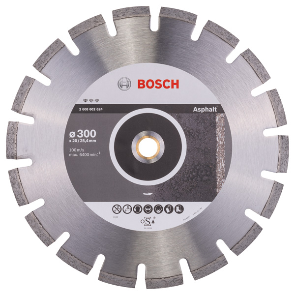 BOSCH Diamanttrennscheibe Standard for Asphalt, 300 x 20,00/25,40 x 2,8 x 8 mm BOSCH Diamanttrennscheibe Standard for Asphalt, 300 x 20,00/25,40 x 2,8 x 8 mm
