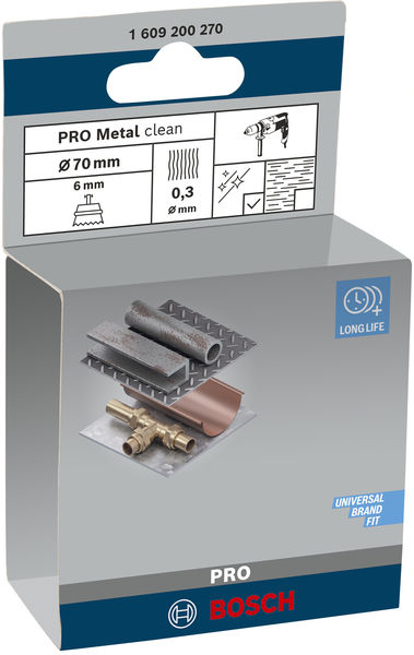 BOSCH PRO Metal clean Topfbürste, zylindrischer Schaft, 70 x 0,3 mm