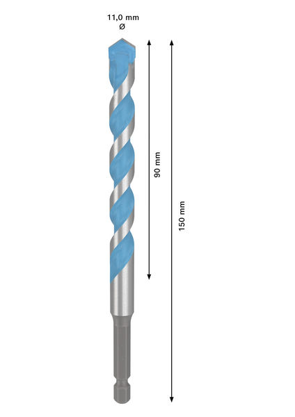 BOSCH EXPERT HEX-9 Multi Construction Bohrer, 11 x 90 x 150 mm BOSCH EXPERT HEX-9 Multi Construction Bohrer, 11 x 90 x 150 mm