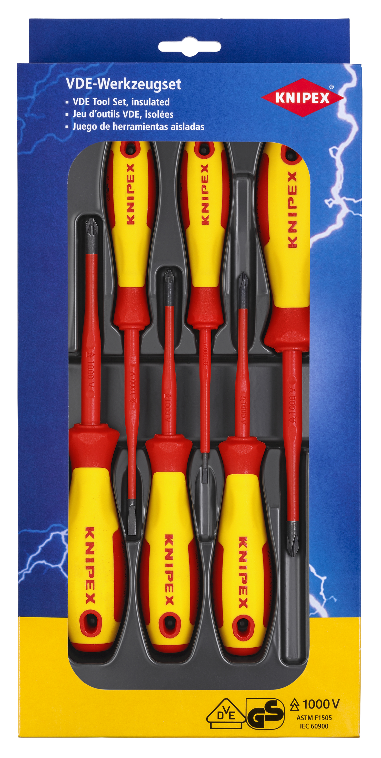 KNIPEX KNIPEX 00 20 12 V04 VDE Schraubendreher-Paket Schlitz / Phillips® / Pozidriv® 6-teilig