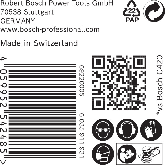 BOSCH EXPERT C470 Schleifscheibe, 125mm, K80, 8 Löcher, 50-tlg.