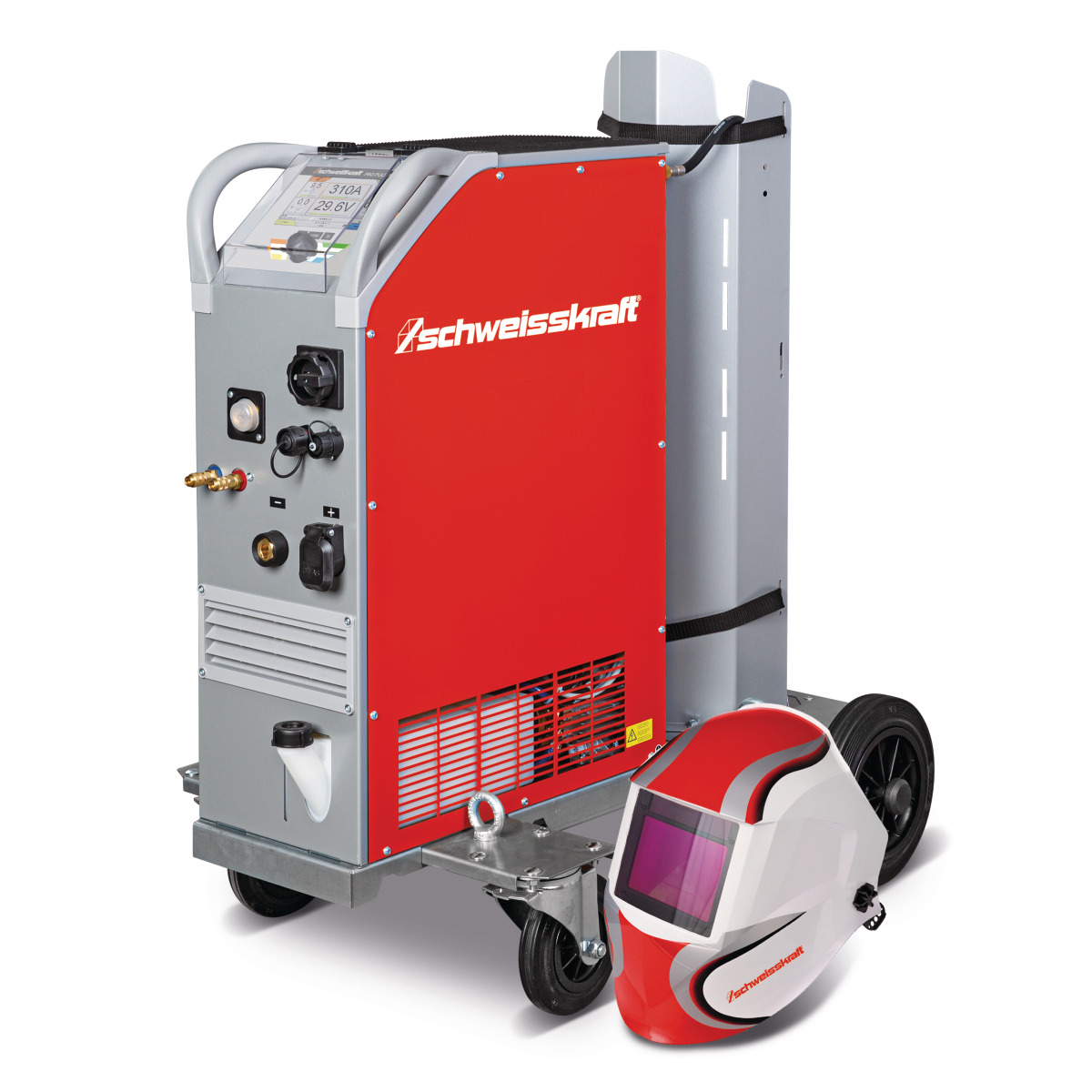 STÜRMER MIG/MAG-Impulsschweißgerät Schweisskraft PRO-PULS 300 W (Fahrwagen Profi, Bedienfeld unten) Aktions-Set