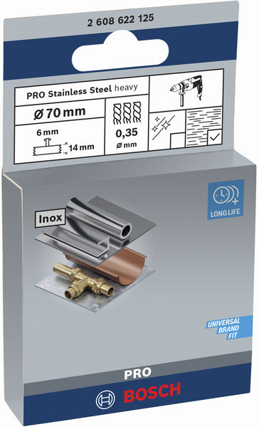 BOSCH PRO Stainless Steel heavy Scheibenbürste, gerader Schaft, 70 x 0,35 mm