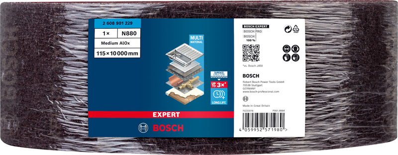 BOSCH EXPERT N880 Vliesrolle, 115x10mm, Mittleres AlOx