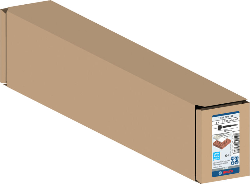 BOSCH PRO SDS plus-4C Spatmeißel, 40 x 250 mm, 5-tlg BOSCH PRO SDS plus-4C Spatmeißel, 40 x 250 mm, 5-tlg