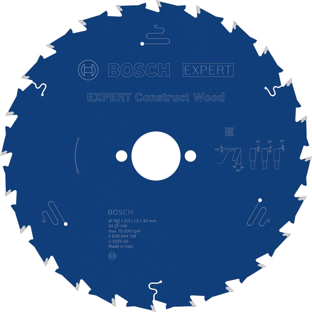 BOSCH EXPERT Construct Wood Kreissägeblatt, 190x2/1,3x30 mm, Z24 BOSCH EXPERT Construct Wood Kreissägeblatt, 190x2/1,3x30 mm, Z24