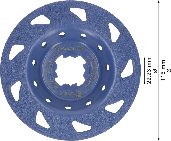BOSCH EXPERT Multi Material Carbide-Topfscheibe fein, schräg, X-LOCK, 115 mm, 22,23 mm