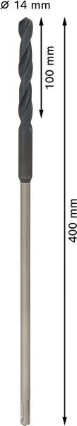 BOSCH PRO Wood HSS Installationsbohrer, 14 x 100 x 400 mm, SDS plus