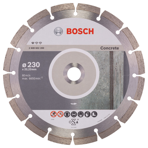BOSCH Diamanttrennscheibe Standard for Concrete, 230 x 22,23 x 2,3 x 10 mm, 1er-Pack BOSCH Diamanttrennscheibe Standard for Concrete, 230 x 22,23 x 2,3 x 10 mm, 1er-Pack