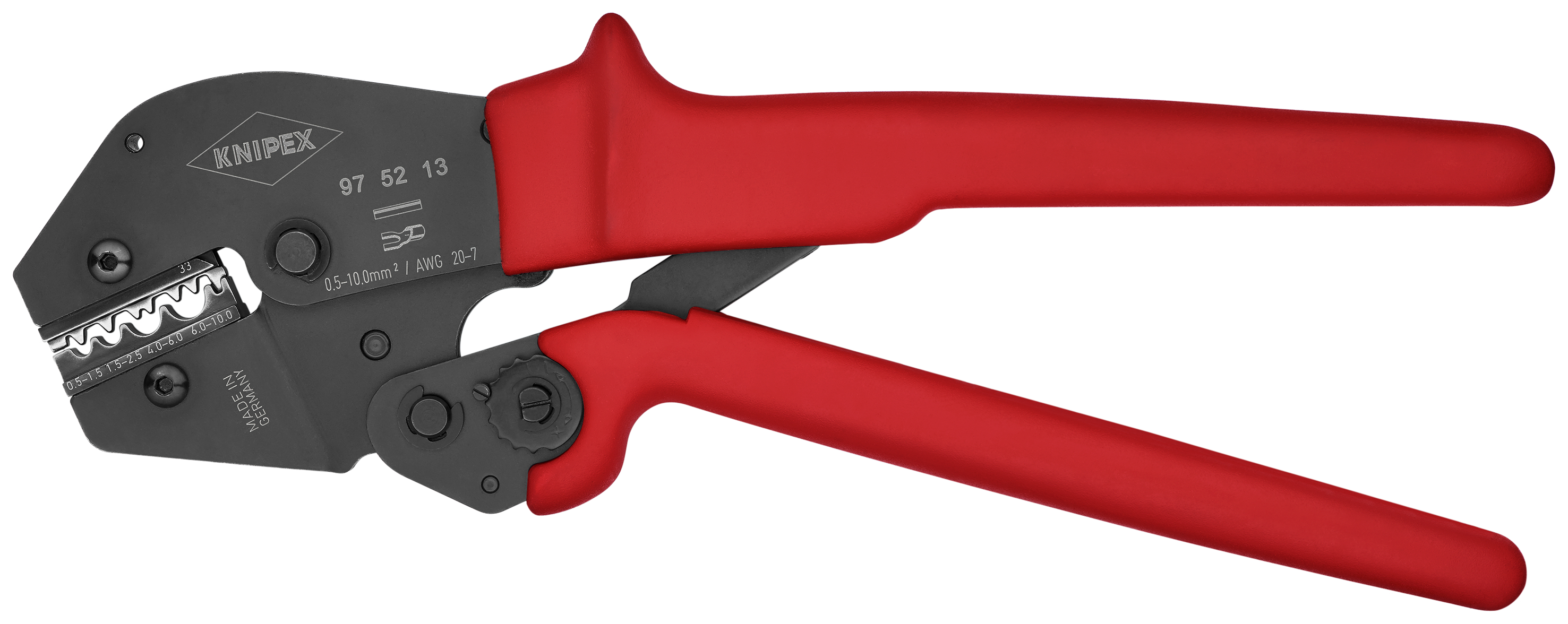 KNIPEX KNIPEX 97 52 13 SB Crimpzange auch für Zweihandbedienung 250 mm brüniert mit rutschhemmenden Kunststoff-Hüllen brüniert KNIPEX KNIPEX 97 52 13 SB Crimpzange auch für Zweihandbedienung 250 mm brüniert mit rutschhemmenden Kunststoff-Hüllen brüniert