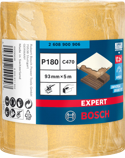 BOSCH EXPERT C470 Schleifband, 93mmx5m, K180, keine Löcher BOSCH EXPERT C470 Schleifband, 93mmx5m, K180, keine Löcher