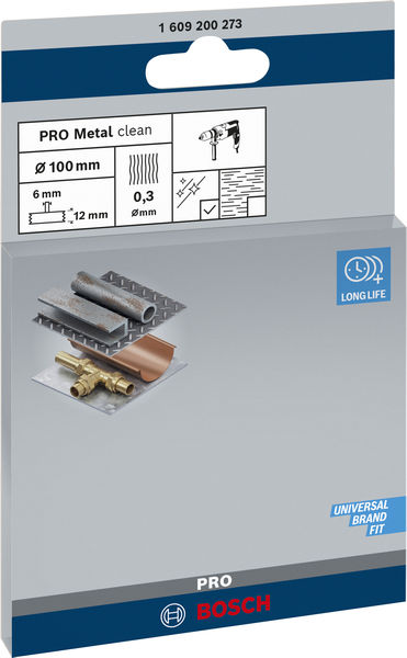 BOSCH PRO Metal clean Scheibenbürste, zylindrischer Schaft, 100 x 0,3 mm