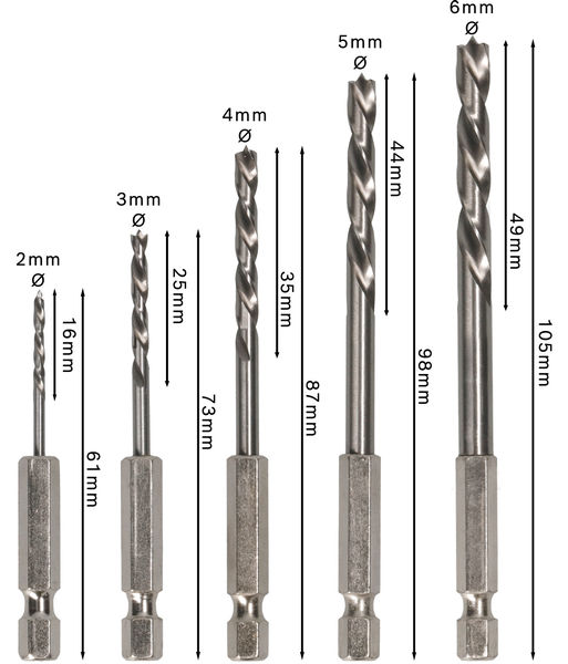 BOSCH PRO Wood HSS Holzspiralbohrer Set. 5-tlg. BOSCH PRO Wood HSS Holzspiralbohrer Set. 5-tlg.