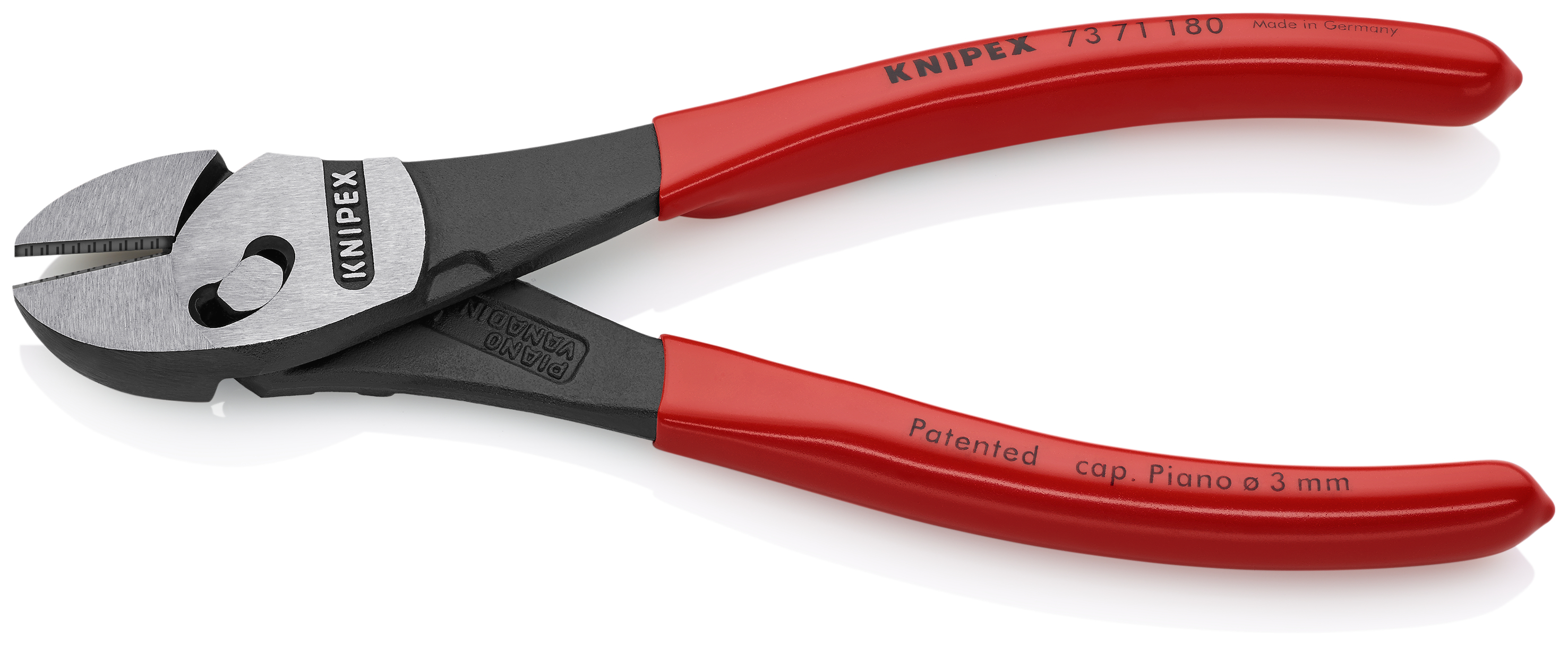KNIPEX KNIPEX 73 71 180 TwinForce® Hochleistungs-Seitenschneider 180 mm schwarz atramentiert mit Kunststoff überzogen poliert