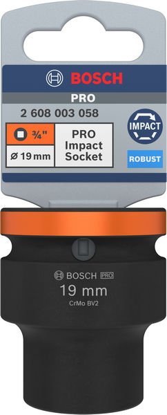 BOSCH PRO Impact Steckschlüsselsatz, 3/4", 19 mm, Standard BOSCH PRO Impact Steckschlüsselsatz, 3/4", 19 mm, Standard