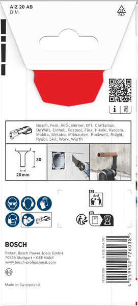BOSCH AIZ 20 AB Multi Material Tauchsägeblatt, Starlock, 20 x 30 mm