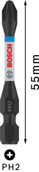 BOSCH PRO Phillips Impact Bit, PH2, 55 mm, 2-tlg. BOSCH PRO Phillips Impact Bit, PH2, 55 mm, 2-tlg.