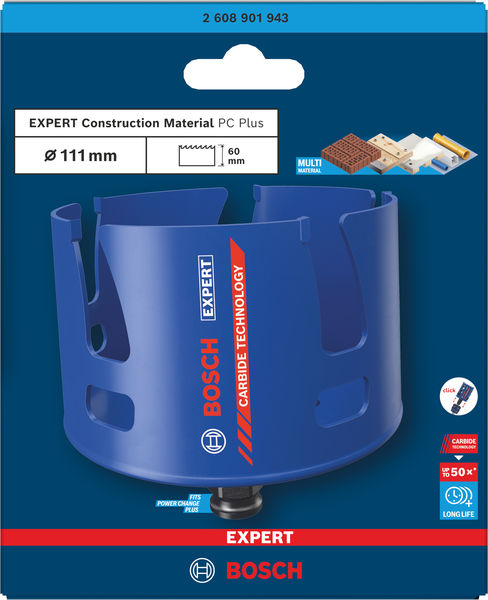 BOSCH EXPERT Construction Material Power Change Plus Lochsäge, 111 x 60 mm BOSCH EXPERT Construction Material Power Change Plus Lochsäge, 111 x 60 mm
