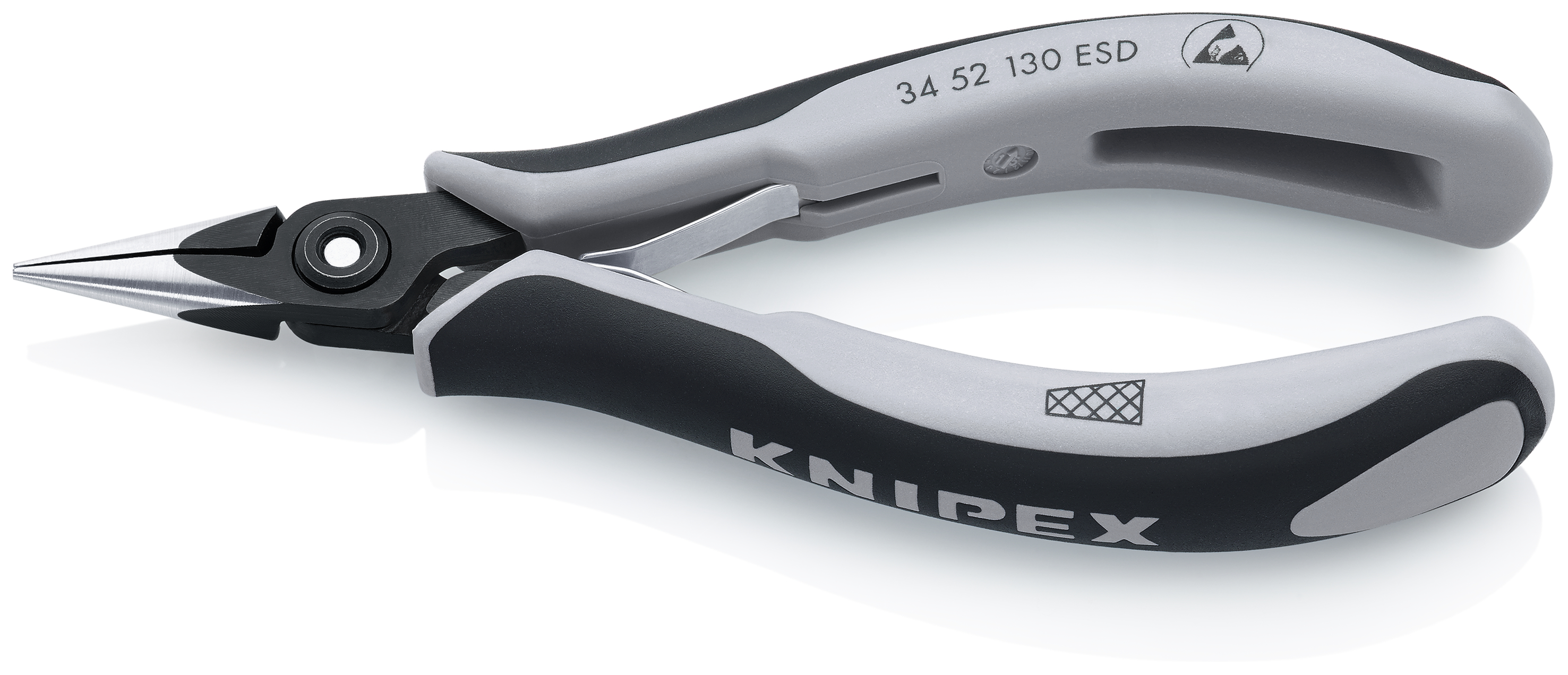 KNIPEX KNIPEX 34 52 130 ESD Präzisions-Elektronik-Greifzange ESD 130 mm brüniert mit Mehrkomponenten-Hüllen poliert KNIPEX KNIPEX 34 52 130 ESD Präzisions-Elektronik-Greifzange ESD 130 mm brüniert mit Mehrkomponenten-Hüllen poliert