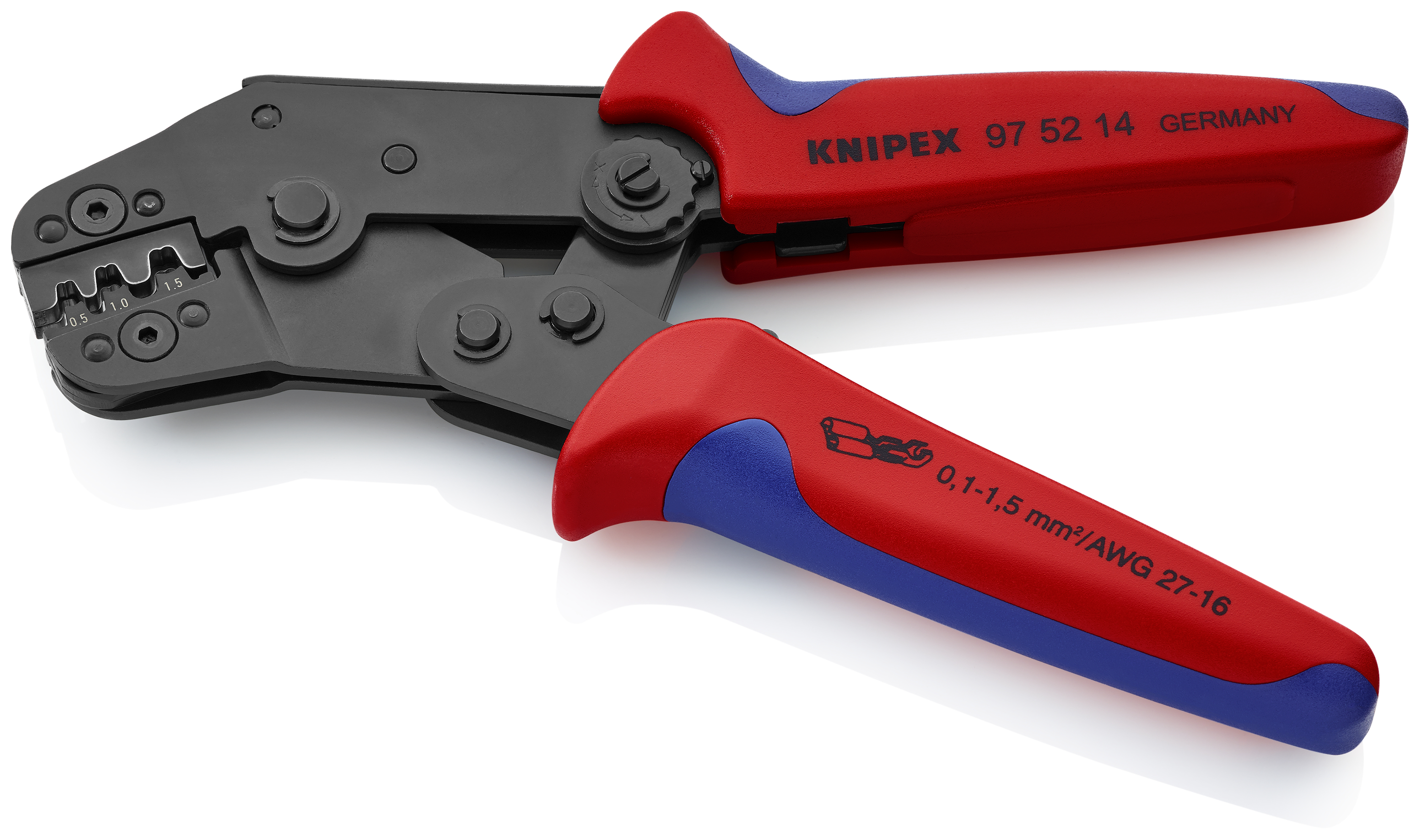 KNIPEX KNIPEX 97 52 14 Crimpzange kurze Bauform 195 mm brüniert mit Mehrkomponenten-Hüllen brüniert KNIPEX KNIPEX 97 52 14 Crimpzange kurze Bauform 195 mm brüniert mit Mehrkomponenten-Hüllen brüniert