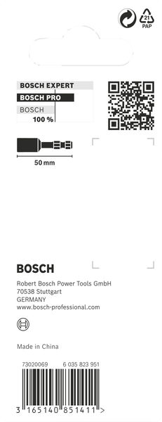 BOSCH PRO Nutsetter Impact Bit, 8 x 50 mm BOSCH PRO Nutsetter Impact Bit, 8 x 50 mm