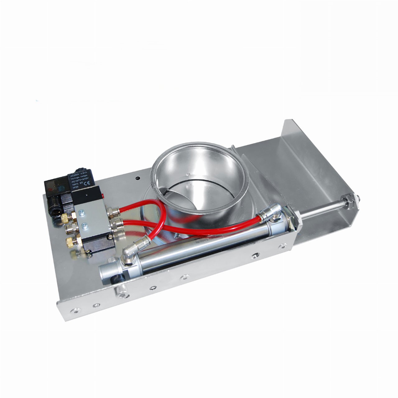 Pneumatikschieber D= 250 mm, schwere Ausführung Schieber nach "CE" einschließlich Pneumatikventil und Spule 230 V.
